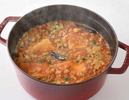 ミネストローネ アラビアータ風