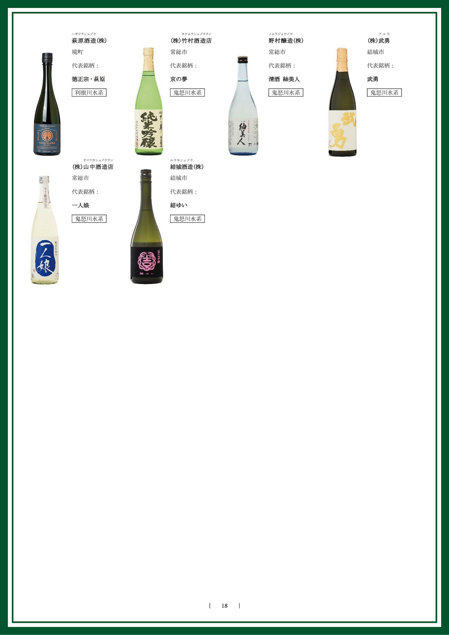 茨城の酒蔵と代表酒