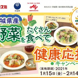 【応募締切2/22(月)】茨城県×カスミ×味の素共同企画「茨城県産野菜をたくさん食べて健康応援キャンペーン」開催中！